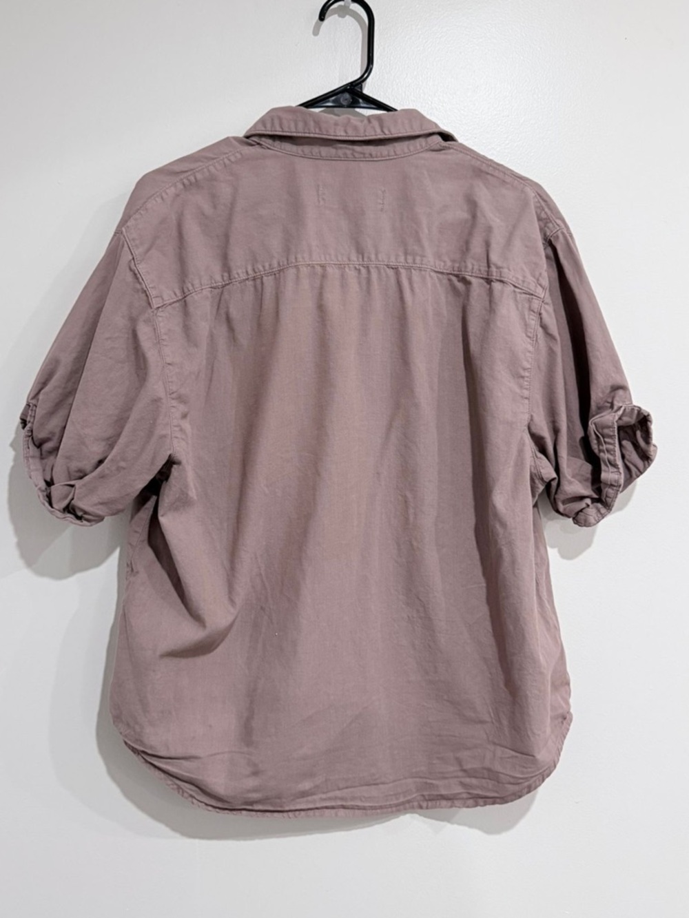Denim Forum Mauve Puff Sleeve Button-Up Shirt Size M - Picture 5 of 6